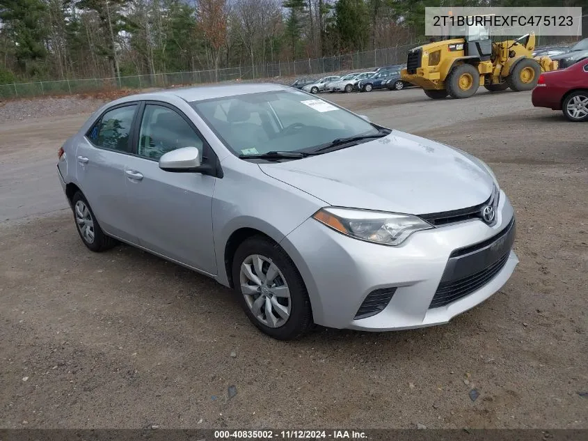 2015 Toyota Corolla Le VIN: 2T1BURHEXFC475123 Lot: 40835002