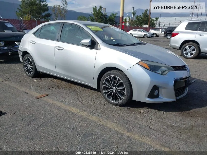 2015 Toyota Corolla S Plus VIN: 5YFBURHE6FP235261 Lot: 40836169