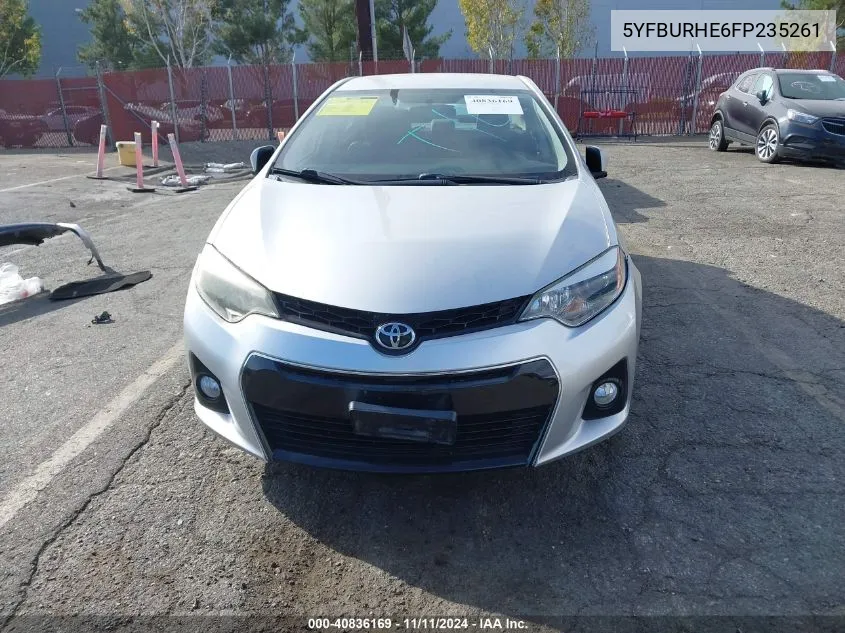 2015 Toyota Corolla S Plus VIN: 5YFBURHE6FP235261 Lot: 40836169