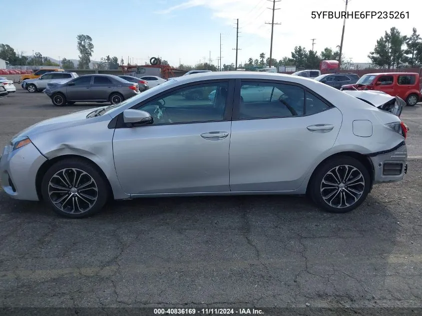 2015 Toyota Corolla S Plus VIN: 5YFBURHE6FP235261 Lot: 40836169