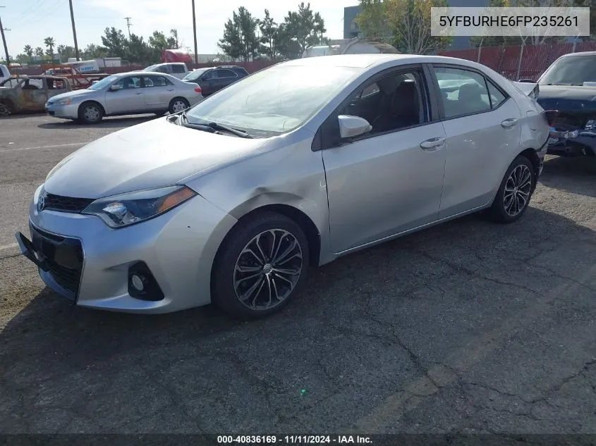 2015 Toyota Corolla S Plus VIN: 5YFBURHE6FP235261 Lot: 40836169