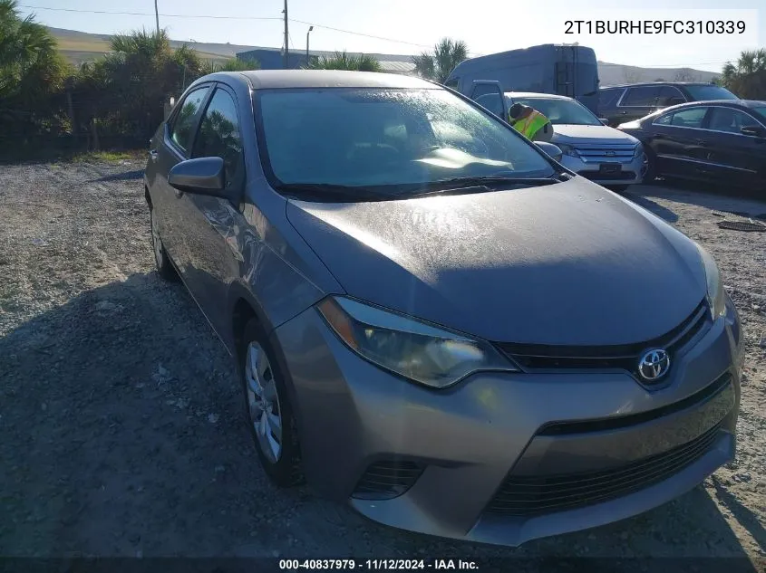 2015 Toyota Corolla L/Le/Le Pls/Prm/S/S Pls VIN: 2T1BURHE9FC310339 Lot: 40837979