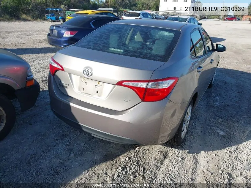 2015 Toyota Corolla L/Le/Le Pls/Prm/S/S Pls VIN: 2T1BURHE9FC310339 Lot: 40837979