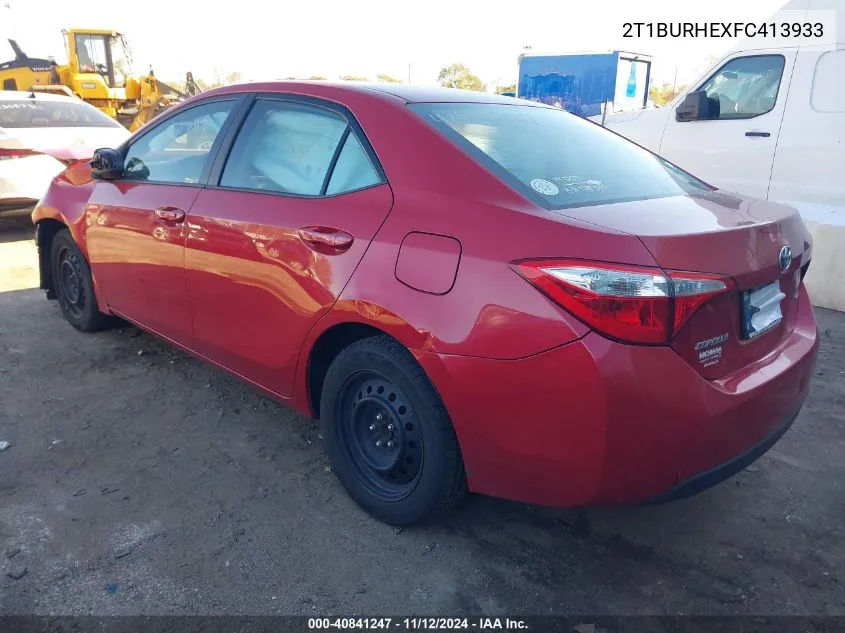 2015 Toyota Corolla Le VIN: 2T1BURHEXFC413933 Lot: 40841247