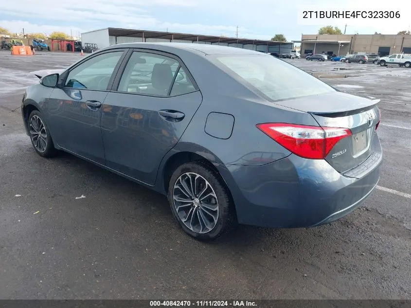 2015 Toyota Corolla S Plus VIN: 2T1BURHE4FC323306 Lot: 40842470