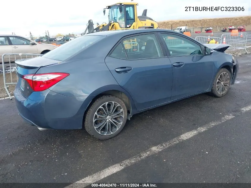 2015 Toyota Corolla S Plus VIN: 2T1BURHE4FC323306 Lot: 40842470