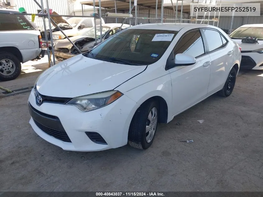 2015 Toyota Corolla Le VIN: 5YFBURHE5FP252519 Lot: 40843037