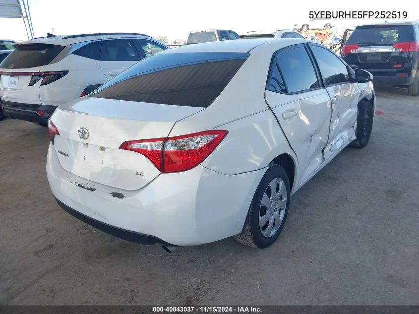 2015 Toyota Corolla Le VIN: 5YFBURHE5FP252519 Lot: 40843037