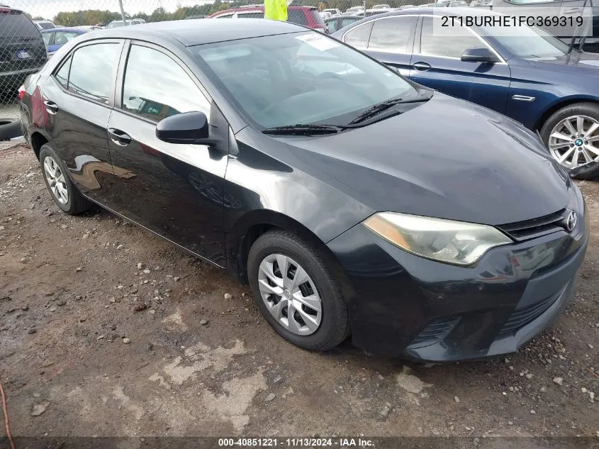 2015 Toyota Corolla L VIN: 2T1BURHE1FC369319 Lot: 40851221