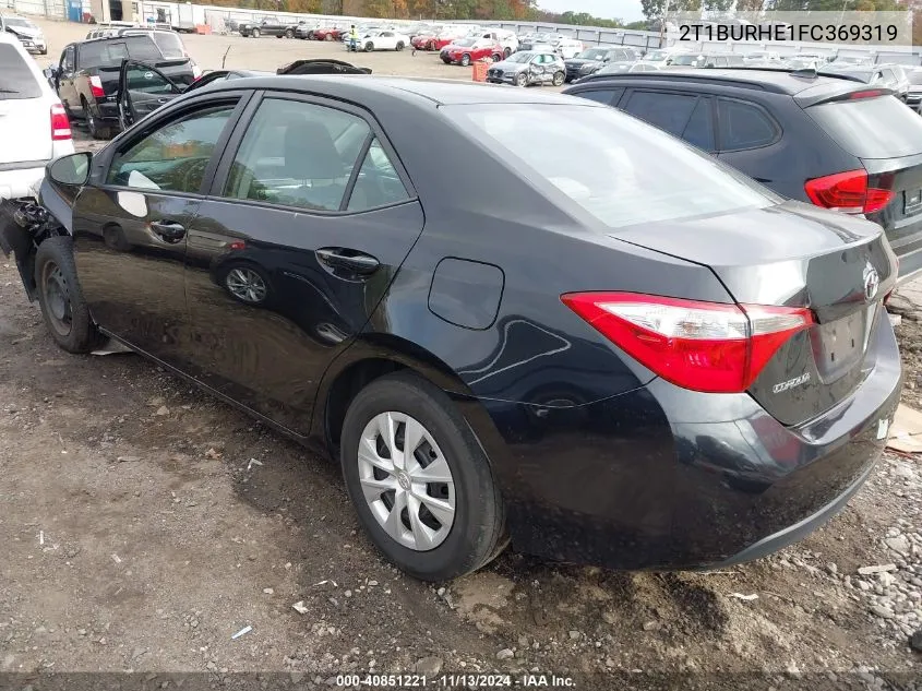 2015 Toyota Corolla L VIN: 2T1BURHE1FC369319 Lot: 40851221