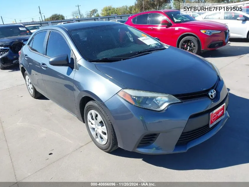 2015 Toyota Corolla L VIN: 5YFBURHE7FP189505 Lot: 40856096