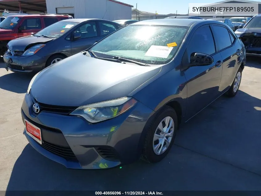 2015 Toyota Corolla L VIN: 5YFBURHE7FP189505 Lot: 40856096