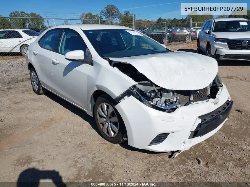 2015 Toyota Corolla Le VIN: 5YFBURHE0FP207729 Lot: 40856575