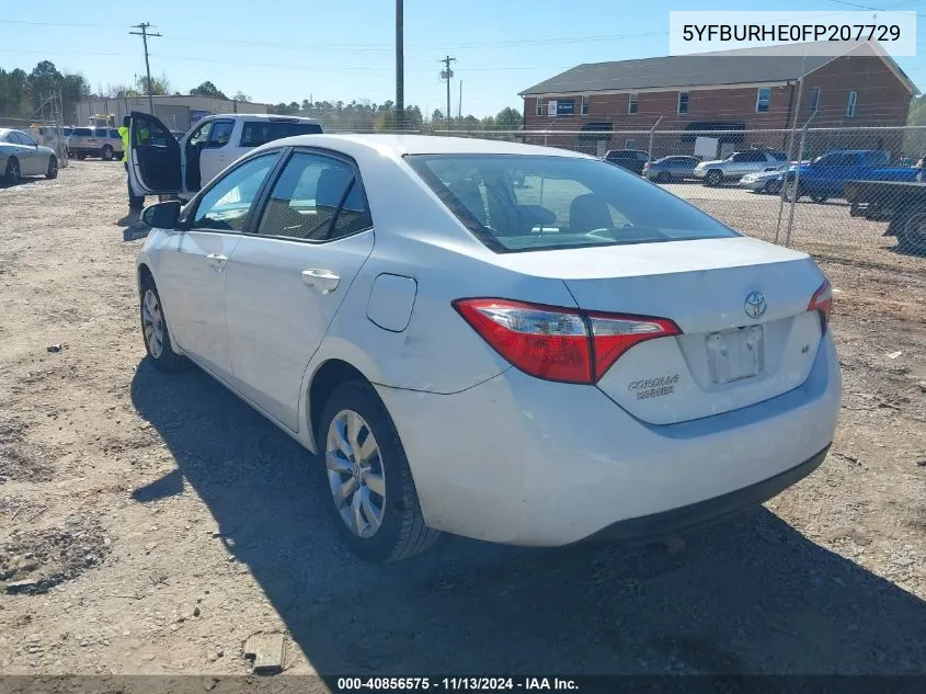 2015 Toyota Corolla Le VIN: 5YFBURHE0FP207729 Lot: 40856575