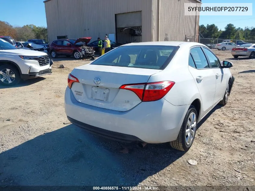 2015 Toyota Corolla Le VIN: 5YFBURHE0FP207729 Lot: 40856575