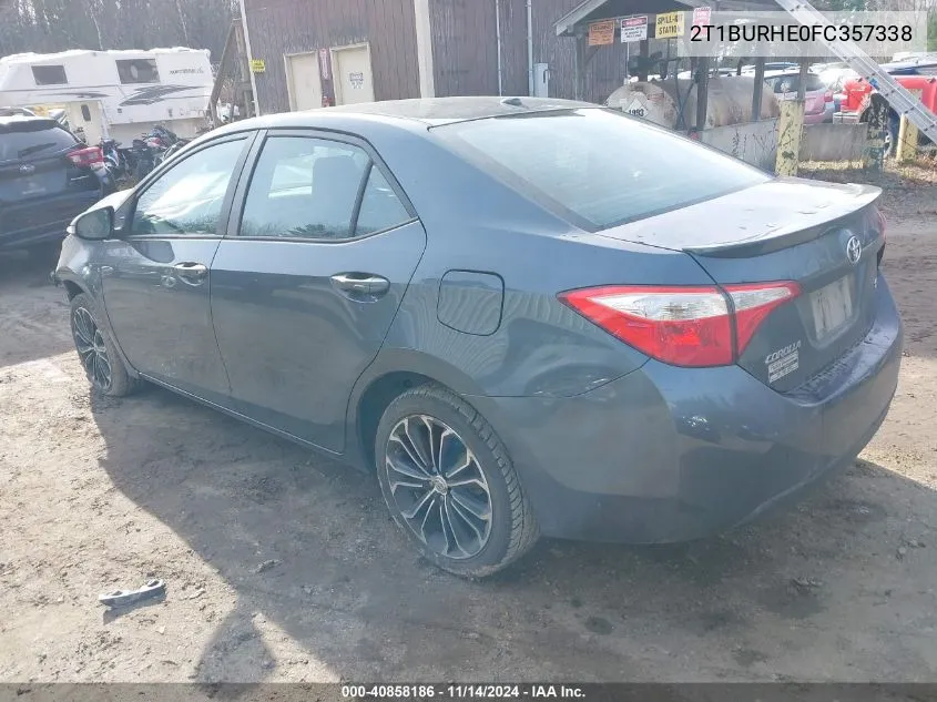 2015 Toyota Corolla L/Le/Le Pls/Prm/S/S Pls VIN: 2T1BURHE0FC357338 Lot: 40858186