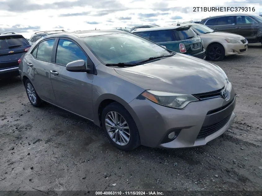 2015 Toyota Corolla L/Le/Le Pls/Prm/S/S Pls VIN: 2T1BURHE1FC379316 Lot: 40863110