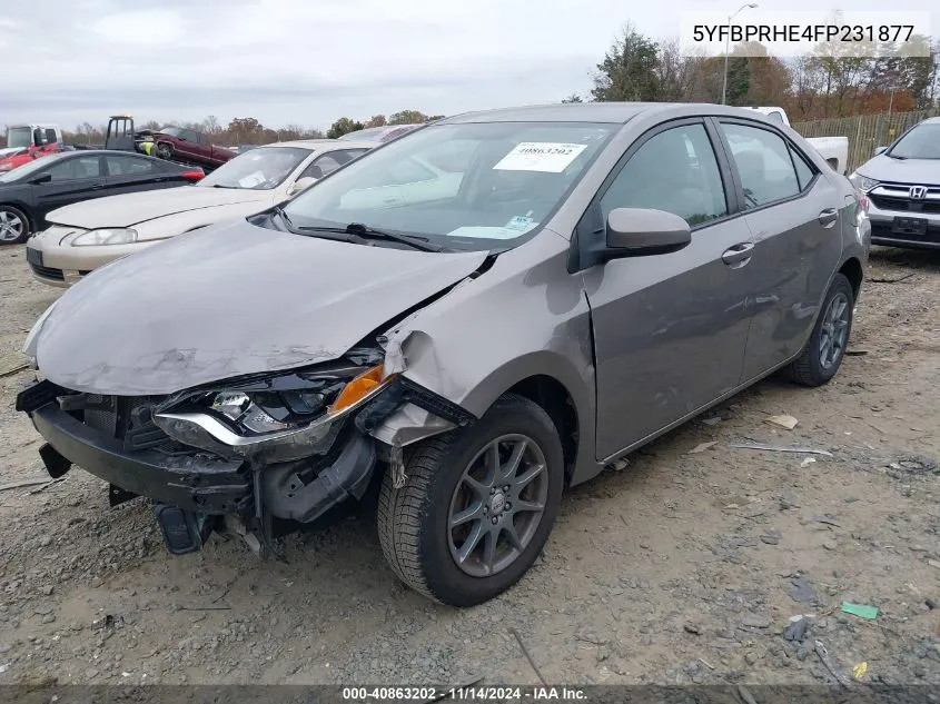 2015 Toyota Corolla Le Eco VIN: 5YFBPRHE4FP231877 Lot: 40863202