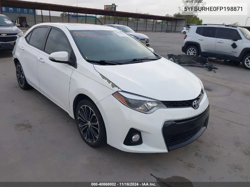 2015 Toyota Corolla L/Le/Le Pls/Prm/S/S Pls VIN: 5YFBURHE0FP198871 Lot: 40868002