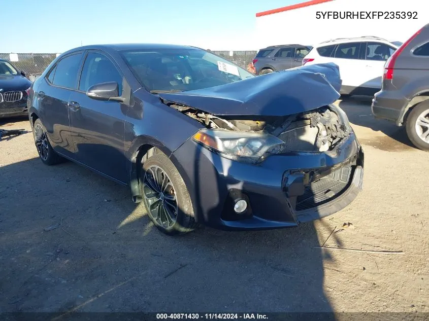 2015 Toyota Corolla S Plus VIN: 5YFBURHEXFP235392 Lot: 40871430