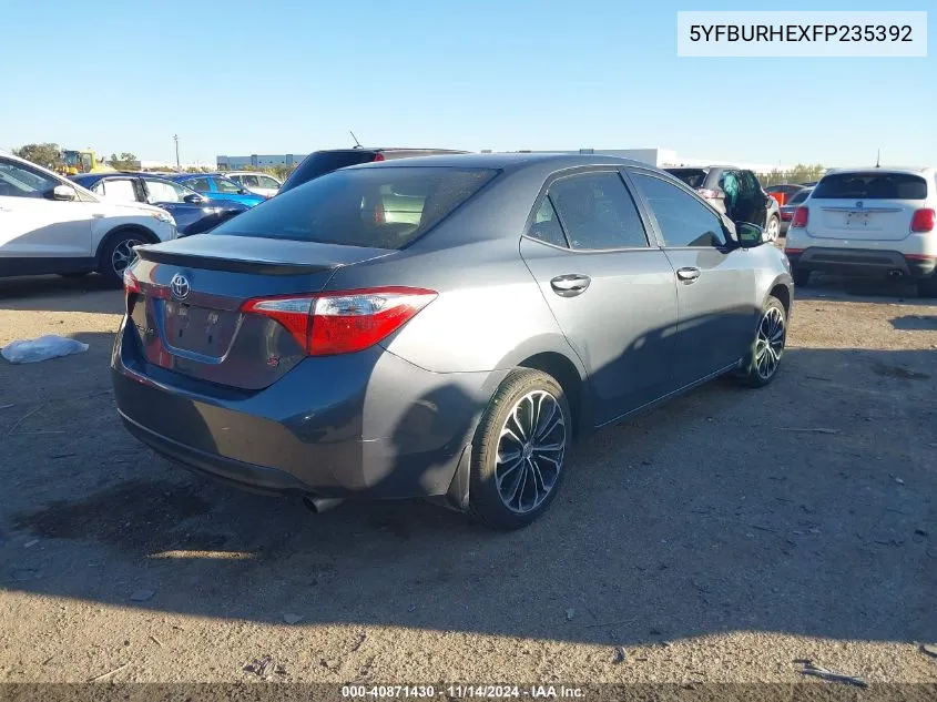 2015 Toyota Corolla S Plus VIN: 5YFBURHEXFP235392 Lot: 40871430