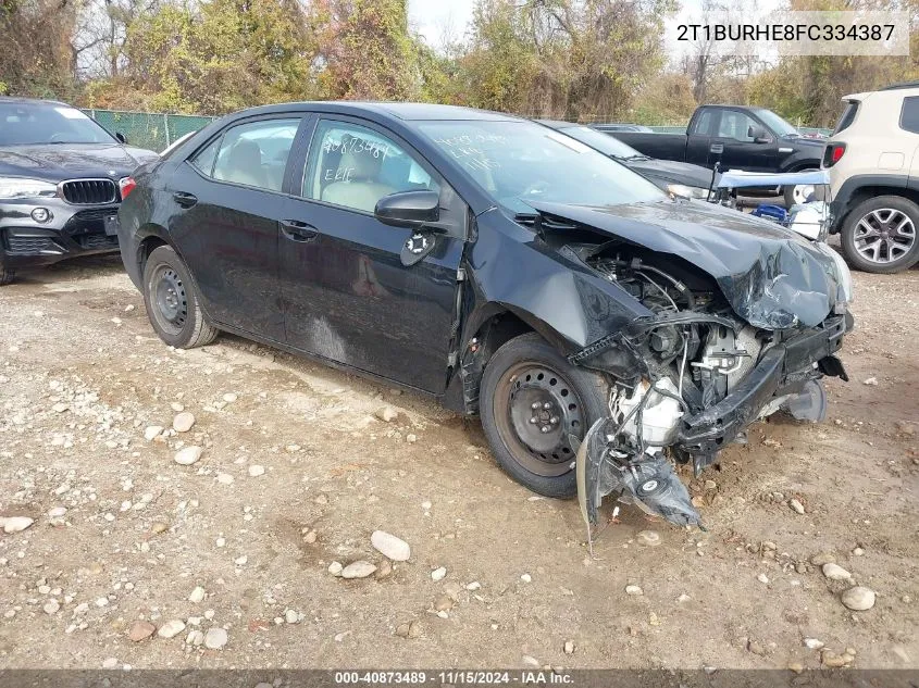 2015 Toyota Corolla Le VIN: 2T1BURHE8FC334387 Lot: 40873489