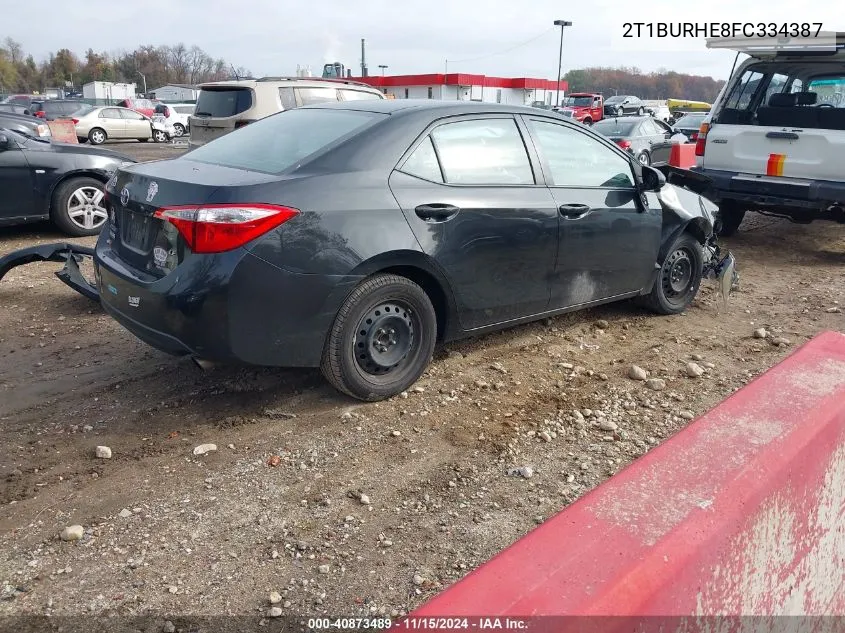 2015 Toyota Corolla Le VIN: 2T1BURHE8FC334387 Lot: 40873489