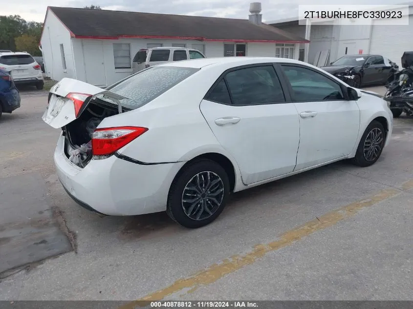 2015 Toyota Corolla Le VIN: 2T1BURHE8FC330923 Lot: 40878812