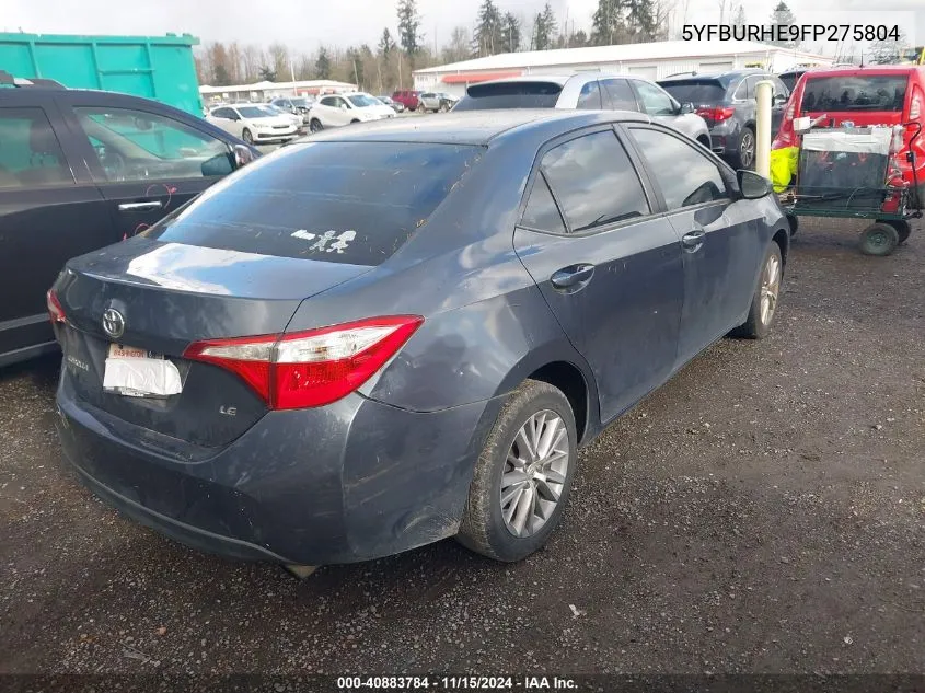 2015 Toyota Corolla Le Plus VIN: 5YFBURHE9FP275804 Lot: 40883784