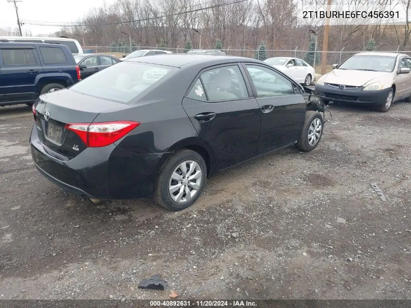 2015 Toyota Corolla Le VIN: 2T1BURHE6FC456391 Lot: 40892631