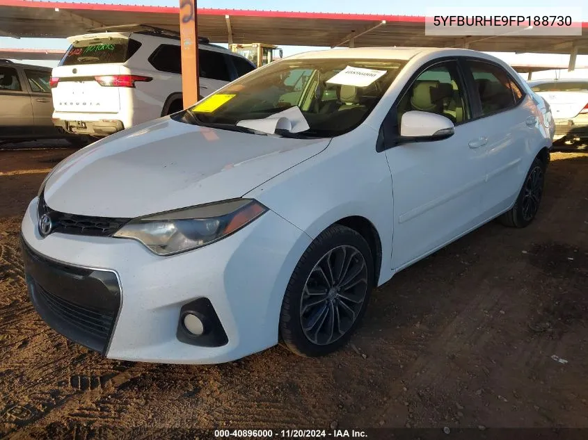 2015 Toyota Corolla S Plus VIN: 5YFBURHE9FP188730 Lot: 40896000