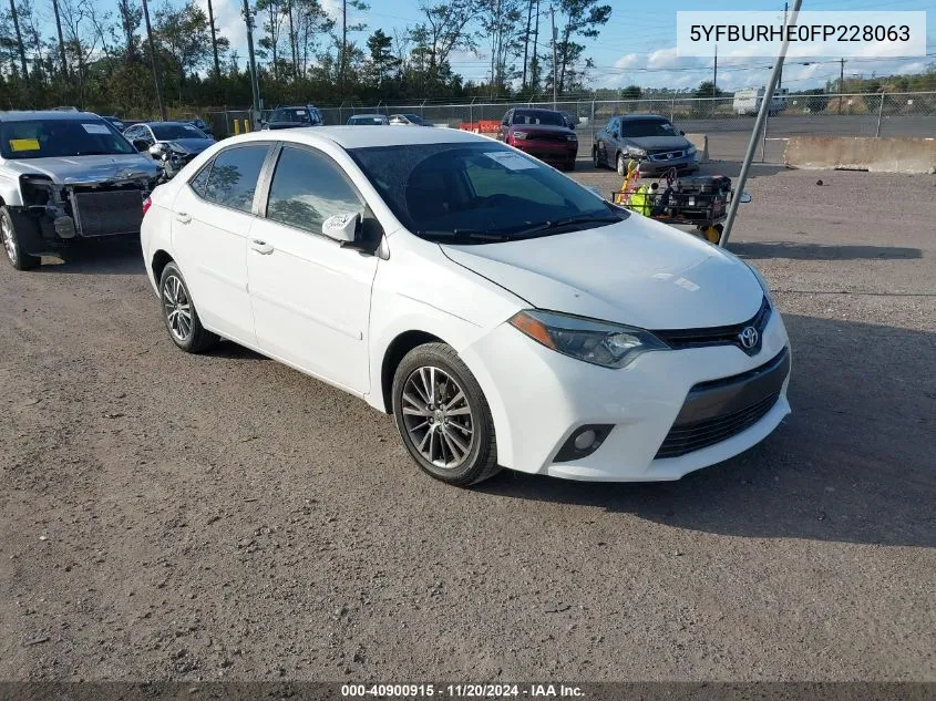 2015 Toyota Corolla Le Plus VIN: 5YFBURHE0FP228063 Lot: 40900915