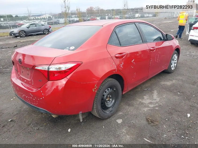 2015 Toyota Corolla Le VIN: 5YFBURHE1FP282293 Lot: 40908809