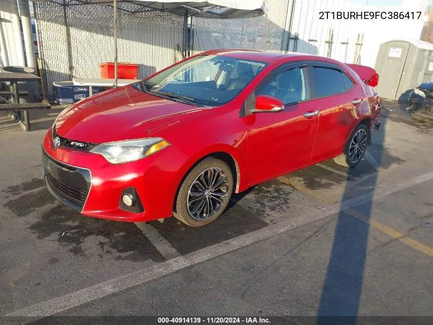 2015 Toyota Corolla S Plus VIN: 2T1BURHE9FC386417 Lot: 40914139