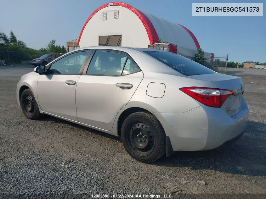 2016 Toyota Corolla L/Le/Le Pls/Prm/S/S Pls VIN: 2T1BURHE8GC541573 Lot: 12052885