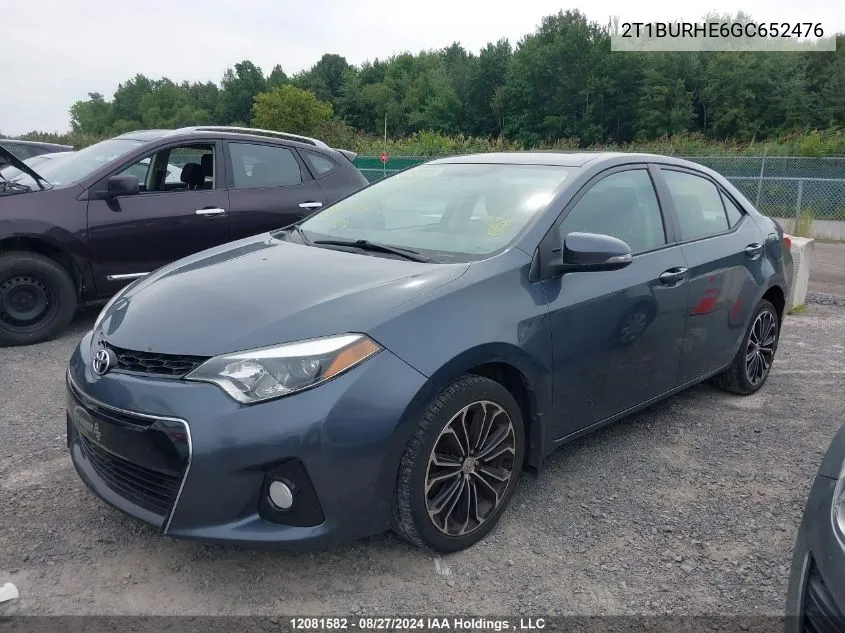 2T1BURHE6GC652476 2016 Toyota Corolla