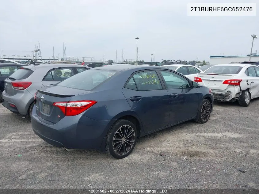 2T1BURHE6GC652476 2016 Toyota Corolla