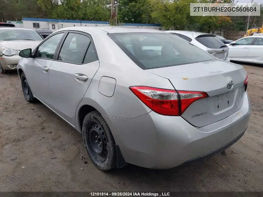 2T1BURHE2GC560684 2016 Toyota Corolla L/Le/Le Pls/Prm/S/S Pls