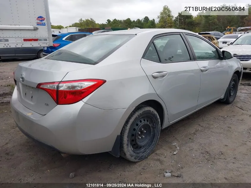 2T1BURHE2GC560684 2016 Toyota Corolla L/Le/Le Pls/Prm/S/S Pls