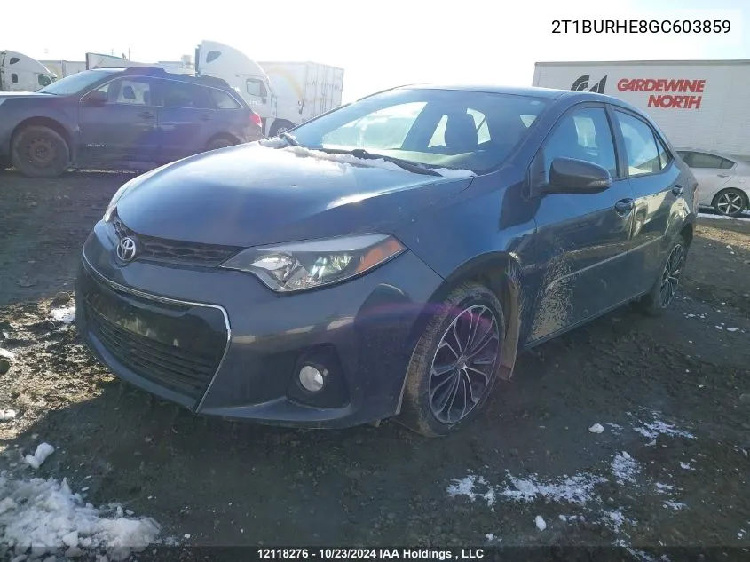 2016 Toyota Corolla L/Le/Le Pls/Prm/S/S Pls VIN: 2T1BURHE8GC603859 Lot: 12118276