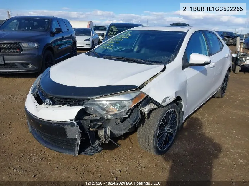 2016 Toyota Corolla L/Le/Le Pls/Prm/S/S Pls VIN: 2T1BURHE1GC592266 Lot: 12127526