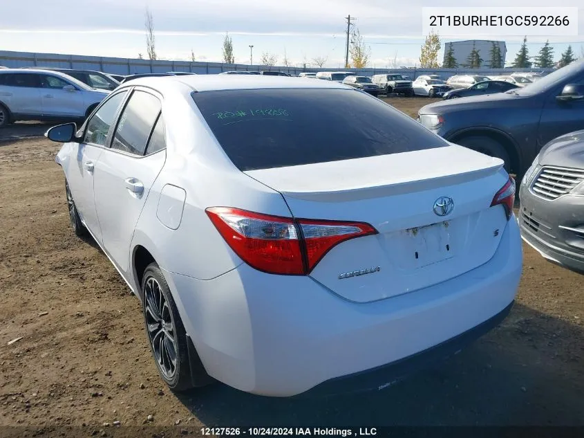 2016 Toyota Corolla L/Le/Le Pls/Prm/S/S Pls VIN: 2T1BURHE1GC592266 Lot: 12127526