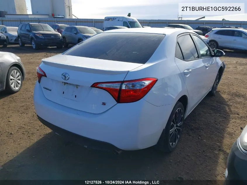 2016 Toyota Corolla L/Le/Le Pls/Prm/S/S Pls VIN: 2T1BURHE1GC592266 Lot: 12127526