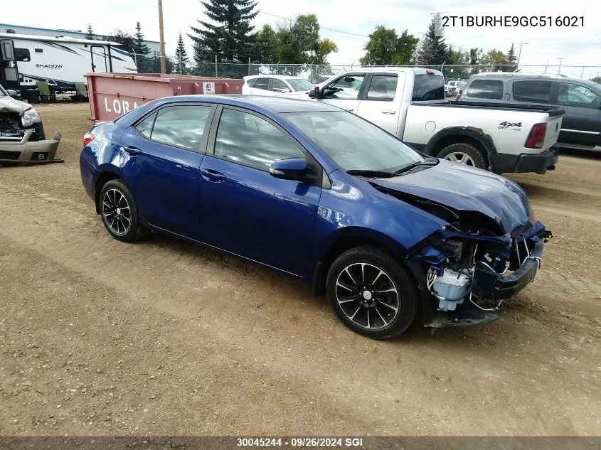 2016 Toyota Corolla L/Le/Le Pls/Prm/S/S Pls VIN: 2T1BURHE9GC516021 Lot: 30045244