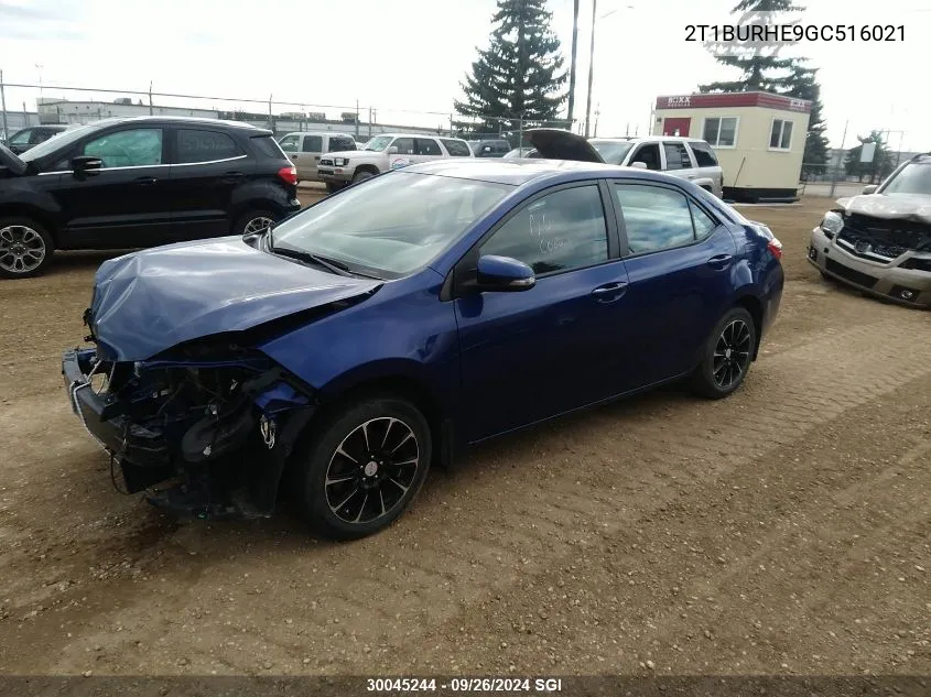 2016 Toyota Corolla L/Le/Le Pls/Prm/S/S Pls VIN: 2T1BURHE9GC516021 Lot: 30045244