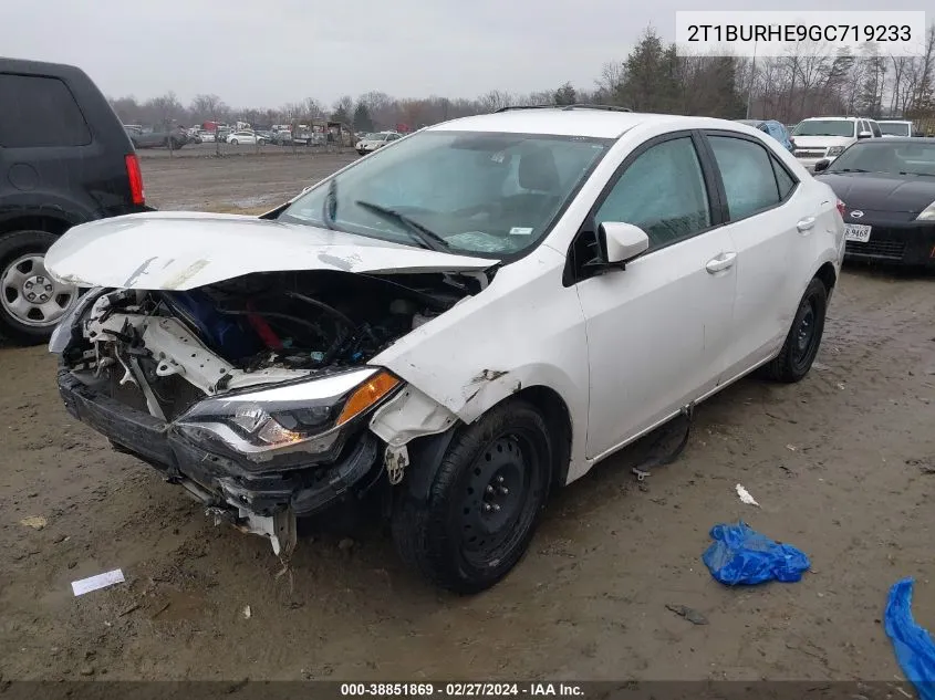 2016 Toyota Corolla Le VIN: 2T1BURHE9GC719233 Lot: 38851869