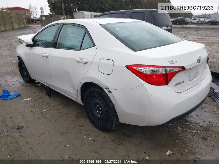 2T1BURHE9GC719233 2016 Toyota Corolla Le