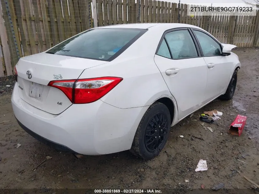 2T1BURHE9GC719233 2016 Toyota Corolla Le