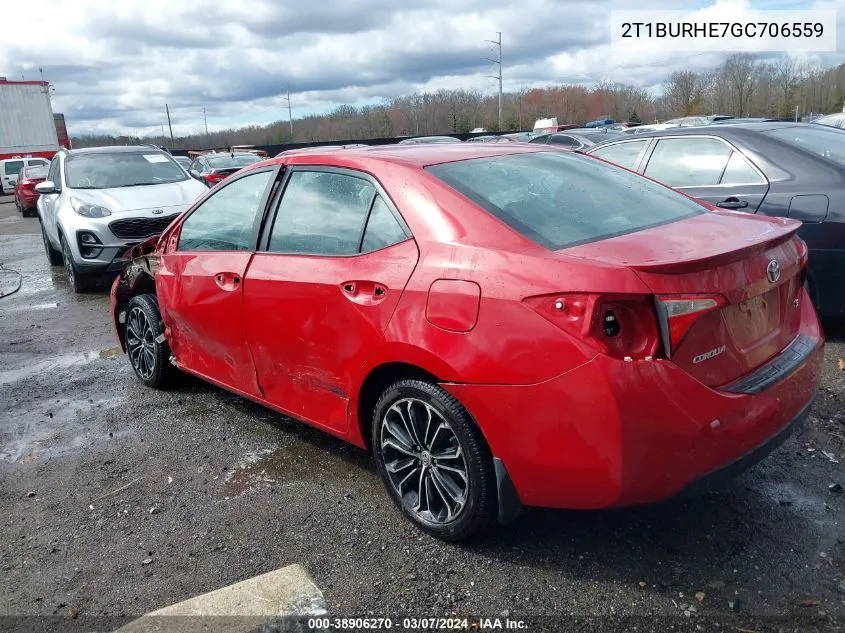 2016 Toyota Corolla S Plus VIN: 2T1BURHE7GC706559 Lot: 38906270