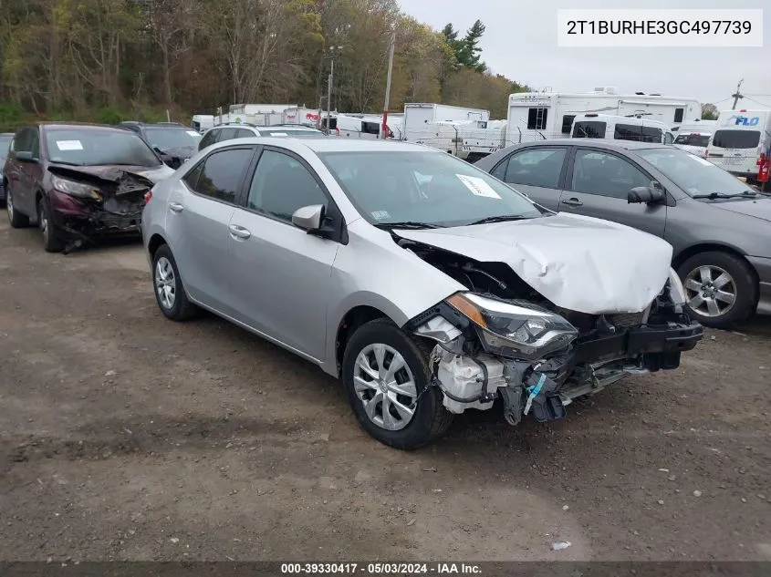 2016 Toyota Corolla L VIN: 2T1BURHE3GC497739 Lot: 39330417